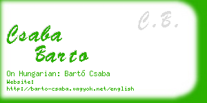 csaba barto business card